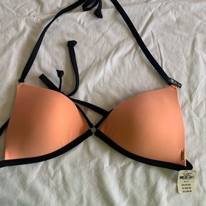 VS PINK Orange and Black Bikini Top